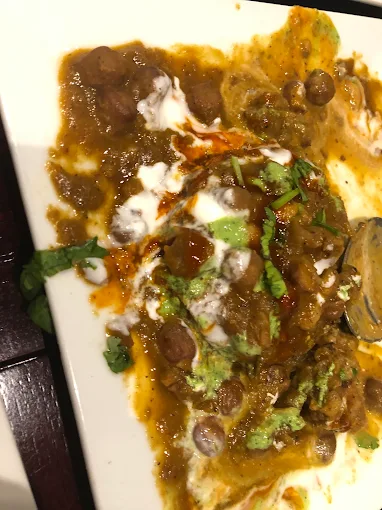 Delicious Chole Tikki Chat at The Punjab Parantha Hut in Edmonton, AB